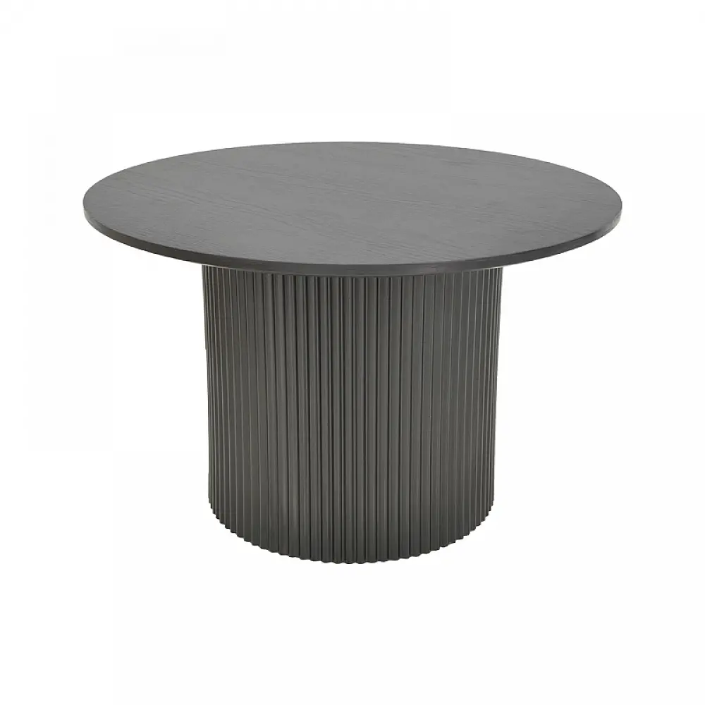 Τραπέζι σαλονιού Dovel pakoworld mdf σε μαύρη απόχρωση Φ70x40εκ