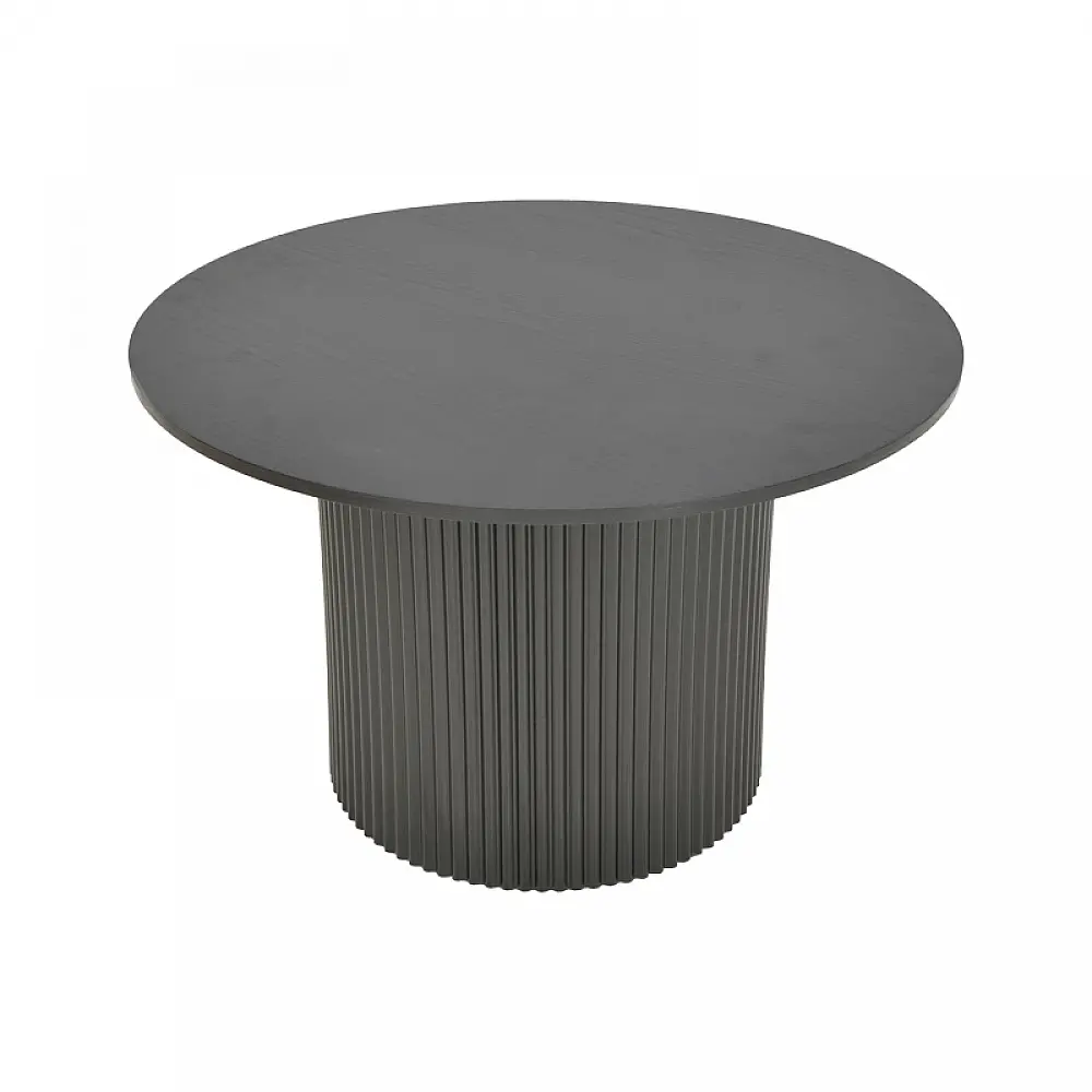 Τραπέζι σαλονιού Dovel pakoworld mdf σε μαύρη απόχρωση Φ70x40εκ
