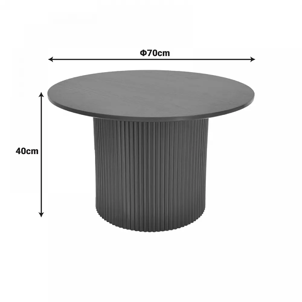 Τραπέζι σαλονιού Dovel pakoworld mdf σε μαύρη απόχρωση Φ70x40εκ