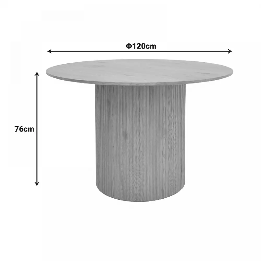 Τραπέζι Karulo pakoworld mdf σε sonoma απόχρωση Φ120x76εκ