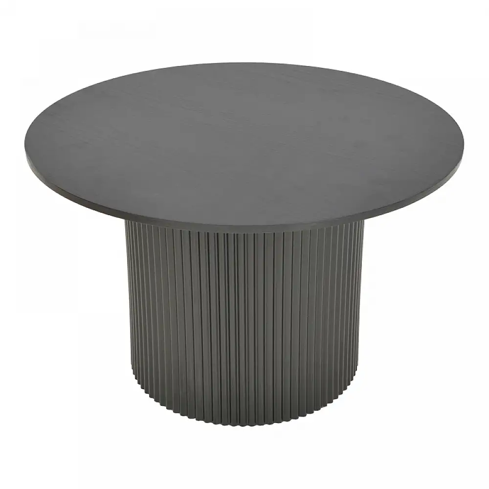 Τραπέζι Karulo pakoworld mdf σε μαύρη απόχρωση Φ120x76εκ