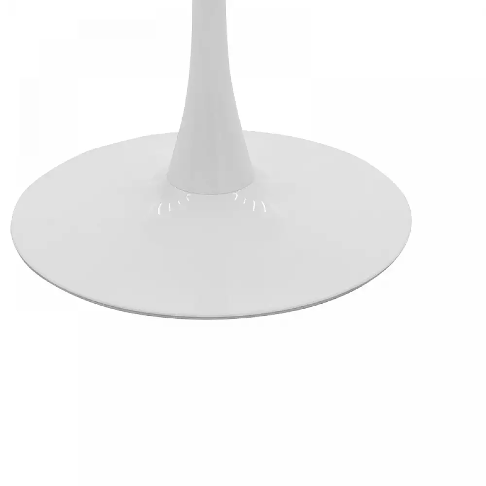 Tραπέζι Balou pakoworld mdf σε λευκή απόχρωση με όψη μαρμάρου Φ100x73εκ