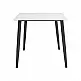 Τραπέζι Gustas pakoworld λευκό μαρμάρου sintered stone-μαύρο μέταλλο 80x80x76εκ