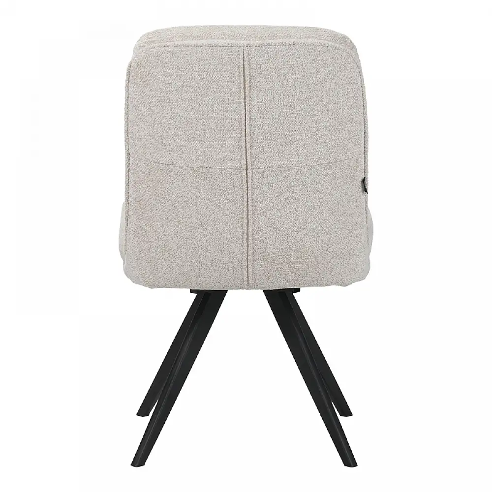 Καρέκλα περιστρεφόμενη Novo pakoworld ύφασμα λευκό μπουκλε-πόδια μαύρο μεταλλικό 65.5x50x90εκ | 2 τμχ