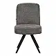 Καρέκλα περιστρεφόμενη Novo pakoworld ύφασμα γκρι μπουκλέ-πόδια μαύρο μεταλλικό 65.5x50x90εκ | 2 τμχ