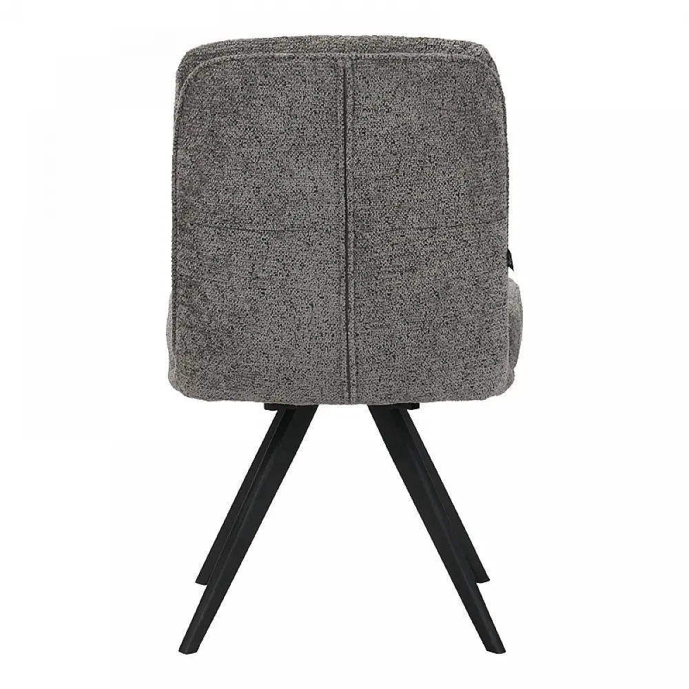 Καρέκλα περιστρεφόμενη Novo pakoworld ύφασμα γκρι μπουκλέ-πόδια μαύρο μεταλλικό 65.5x50x90εκ | 2 τμχ