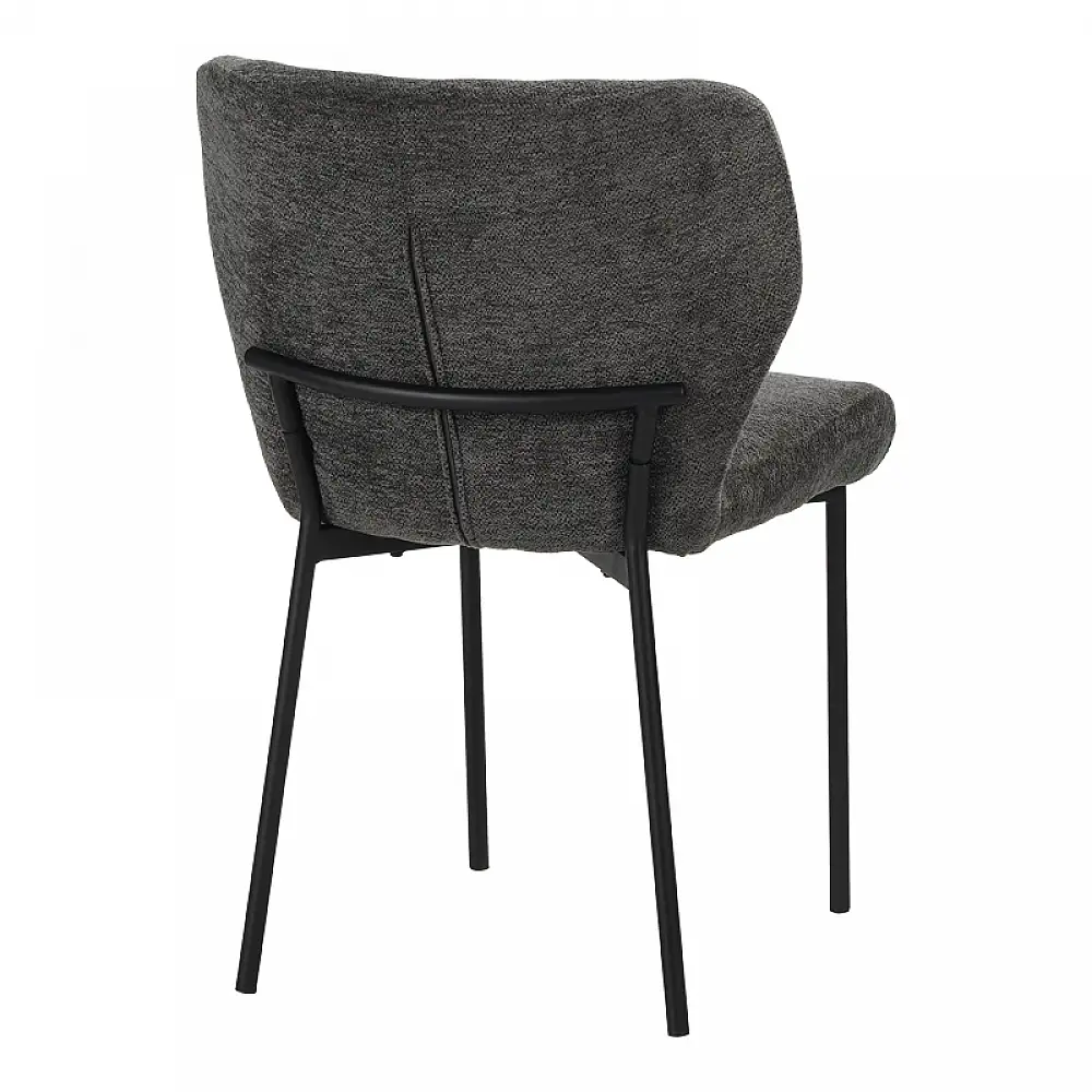 Καρέκλα Mavier pakoworld ανθρακί ύφασμα με πόδια μαύρο μεταλλικό 48x61.5x82εκ | 2 τμχ
