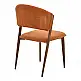 Καρέκλα Dolez pakoworld terracotta ύφασμα-πόδι καρυδί μέταλλο 49x58.5x82εκ | 4 τμχ