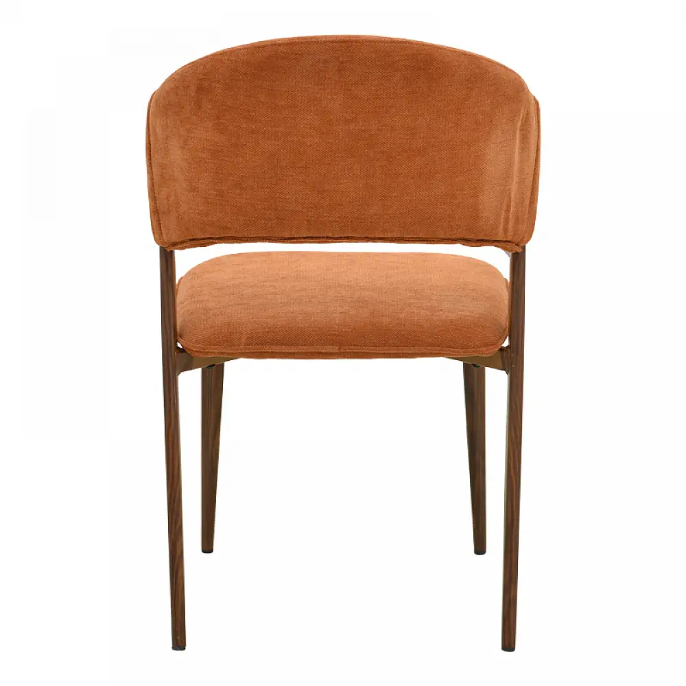 Καρέκλα Dolez pakoworld terracotta ύφασμα-πόδι καρυδί μέταλλο 49x58.5x82εκ | 4 τμχ