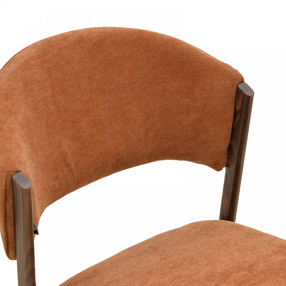 Καρέκλα Dolez pakoworld terracotta ύφασμα-πόδι καρυδί μέταλλο 49x58.5x82εκ | 4 τμχ