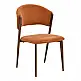 Καρέκλα Dolez pakoworld terracotta ύφασμα-πόδι καρυδί μέταλλο 49x58.5x82εκ | 4 τμχ
