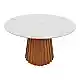 Τραπέζι Franzel pakoworld sintered stone σε όψη μαρμάρου-mdf σε φυσική απόχρωση Φ120x75εκ