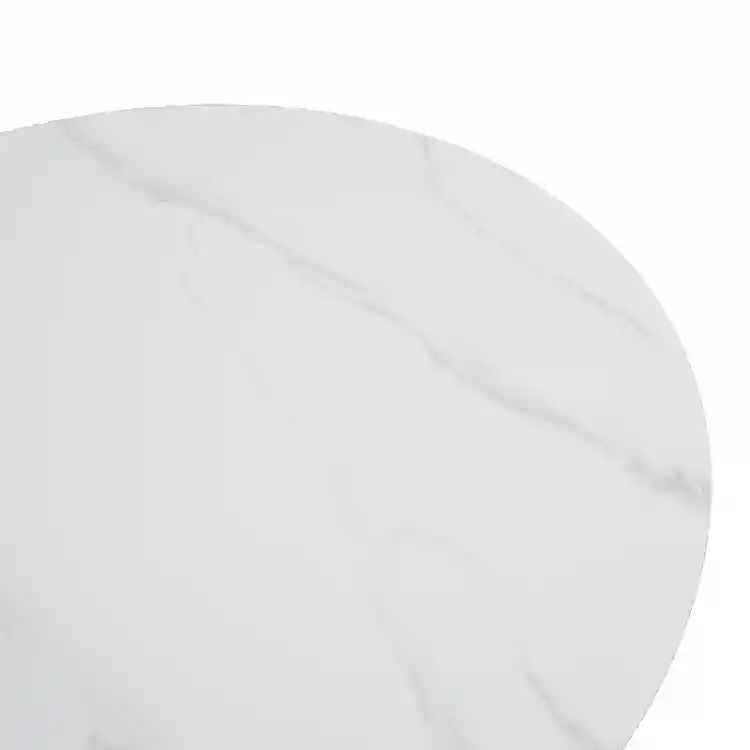 Τραπέζι Franzel pakoworld sintered stone σε όψη μαρμάρου-mdf σε φυσική απόχρωση Φ120x75εκ