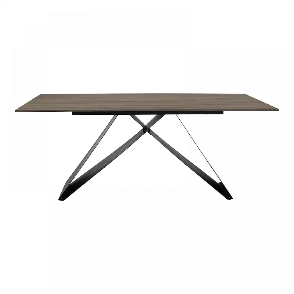 Τραπέζι Sabrina pakoworld sintered stone καρυδί-μαύρο 180x90x75εκ