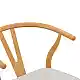 Καρέκλα Wishbone pakoworld rubberwood-ύφασμα σε φυσική-γκρι απόχρωση 51x58x73εκ