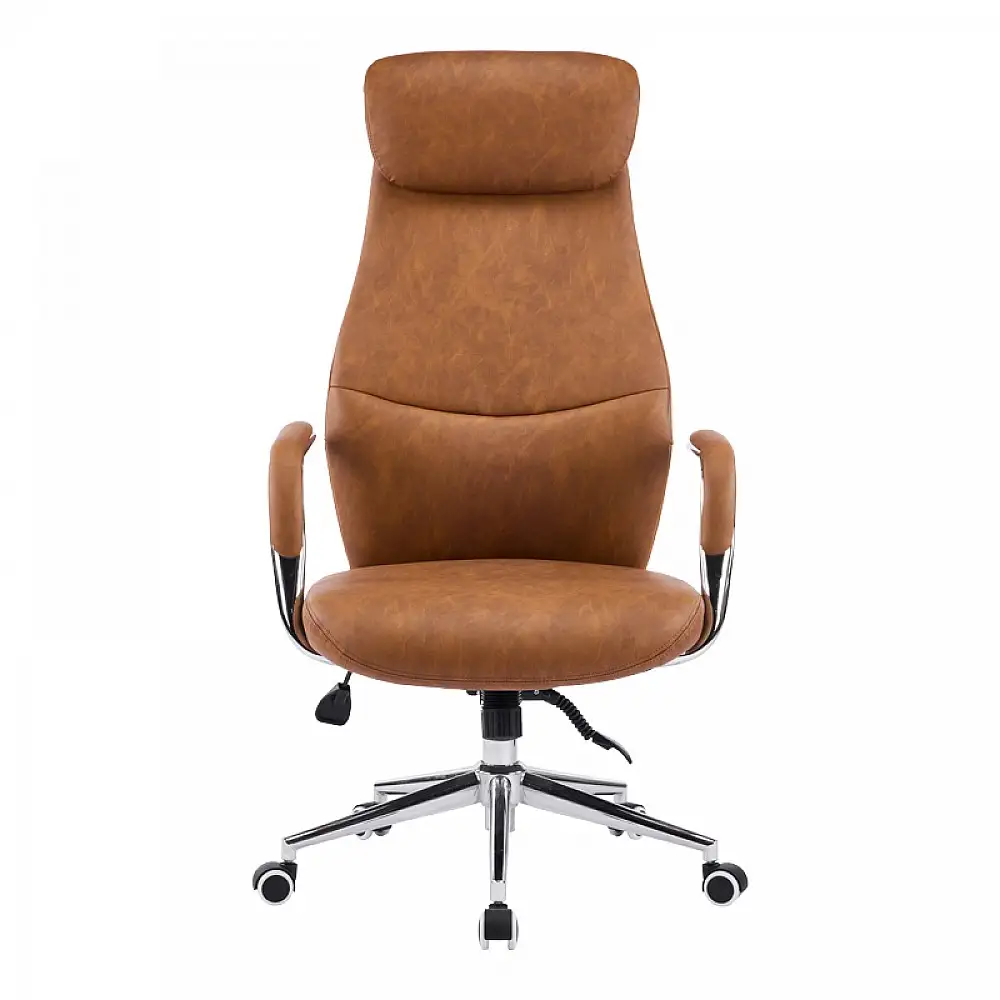 Καρέκλα γραφείου διευθυντή Ferka pakoworld καφέ pu 64x71x120-128εκ