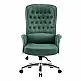 Καρέκλα γραφείου διευθυντή Kaline pakoworld πράσινο pu 69x79x115-123εκ