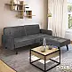 Καναπές γωνία-κρεβάτι με υποπόδιο Dream pakoworld  γκρι-ασημί βελούδο 209x157x80εκ