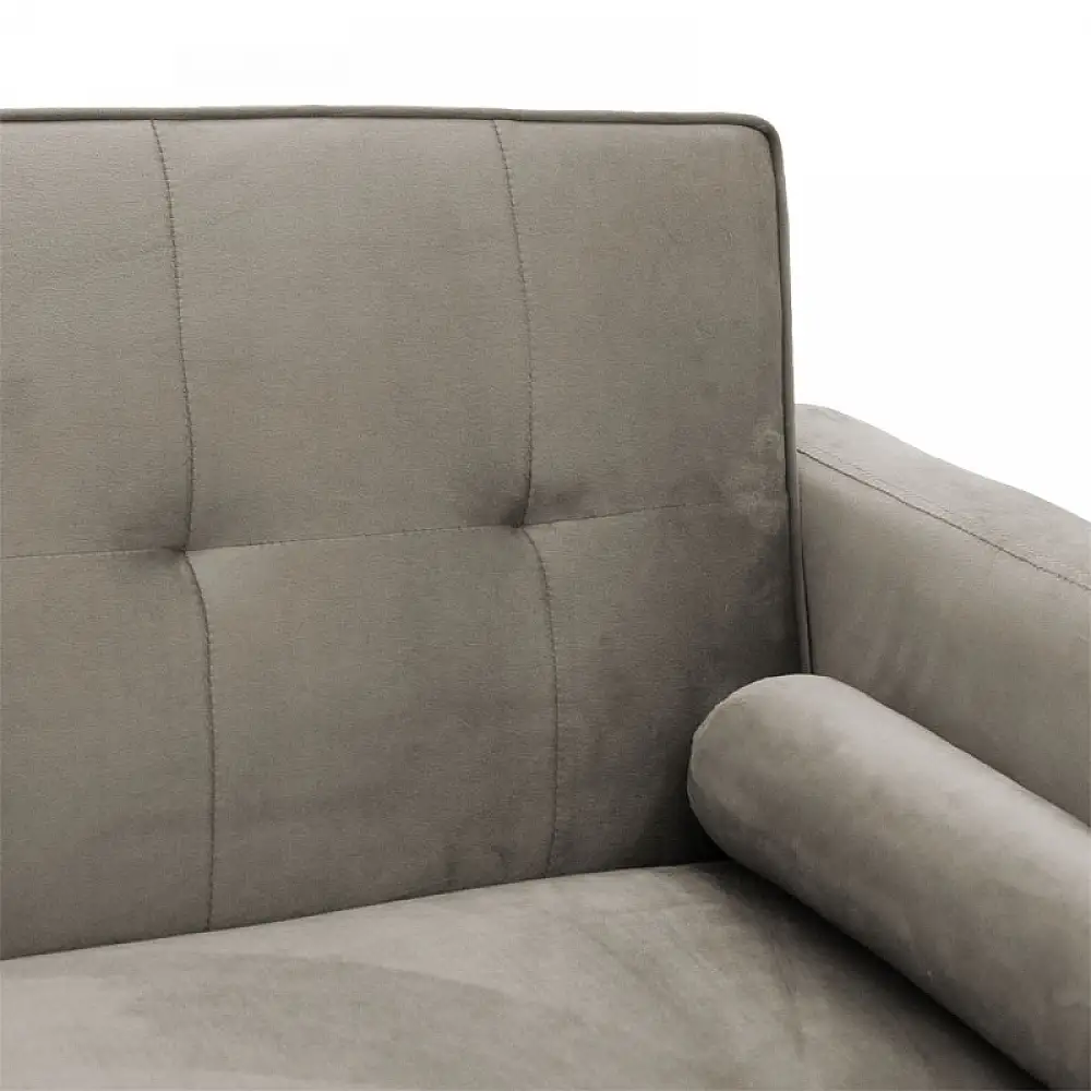 Καναπές-κρεβάτι Success pakoworld 3θέσιος βελούδο γκρι-μπεζ 190x80x84εκ