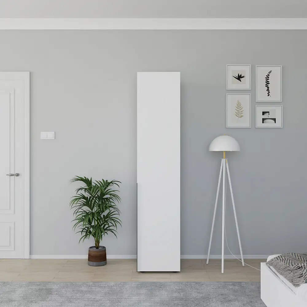 Ντουλάπα στήλη Oryana pakoworld με ράφια σε λευκή diamont απόχρωση 45x62x210εκ