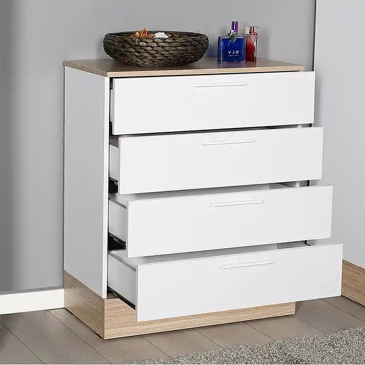 Συρταριέρα Pelita pakoworld σε λευκή-oak απόχρωση 72x40x88εκ