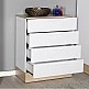 Συρταριέρα Pelita pakoworld σε λευκή-oak απόχρωση 72x40x88εκ Συρταριέρα Pelita pakoworld σε λευκή-oak απόχρωση 72x40x88εκ