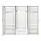 Ντουλάπα ρούχων Dormie pakoworld εξάφυλλη με συρτάρια σε λευκή απόχρωση 206x52x213εκ