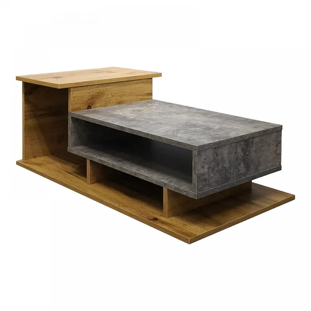 Τραπέζι σαλονιού Nuvele pakoworld γκρι-sonoma 90x50x35εκ