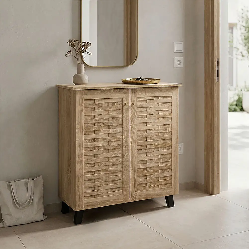 Παπουτσοθήκη-ντουλάπι Mantam pakoworld 12 ζεύγων sonoma 78x34x87εκ