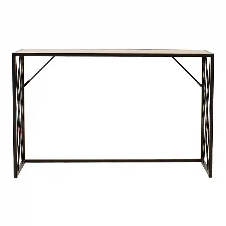 Κονσόλα Ivy pakoworld χρώμα καρυδί-μαύρο 120x35x75εκ