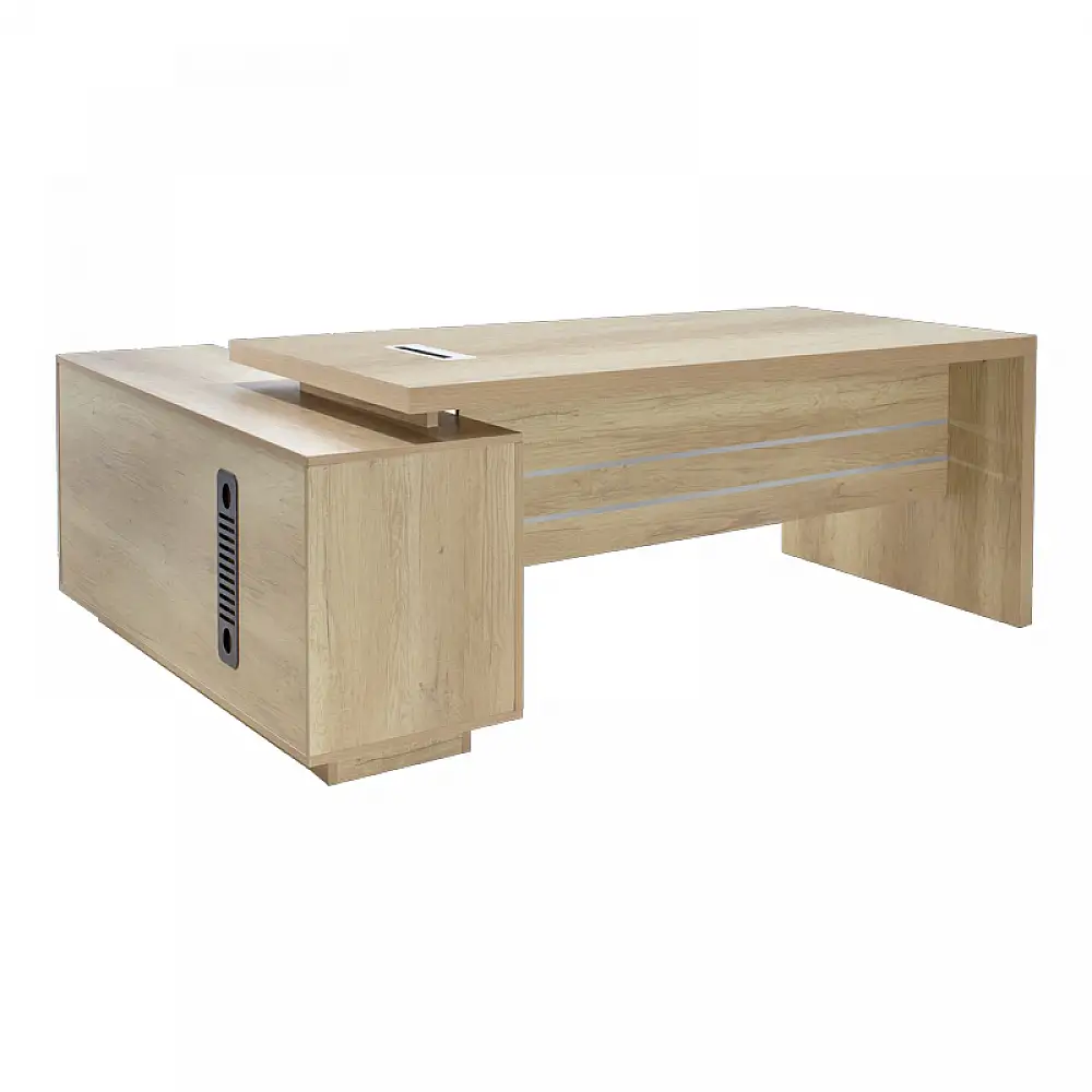 Γραφείο εργασίας αναστρέψιμο επαγγελματικό Amazon pakoworld σε φυσική απόχρωση 200x170x75εκ