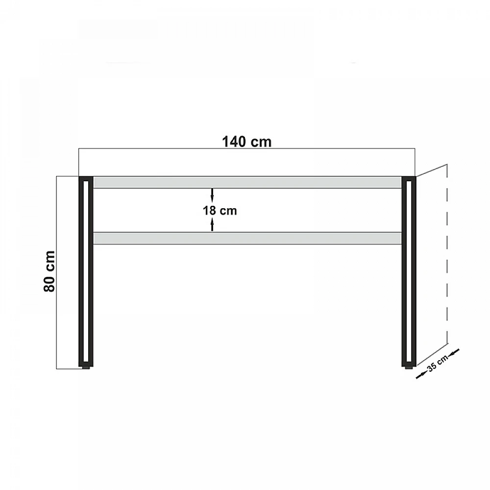 Κονσόλα PWF-0241 pakoworld χρώμα πεύκου-μαύρο 140x35x80εκ