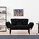 Καναπές κρεβάτι PWF-0018 pakoworld 2θέσιος με ύφασμα χρώμα μαύρο 155x73x85cm
