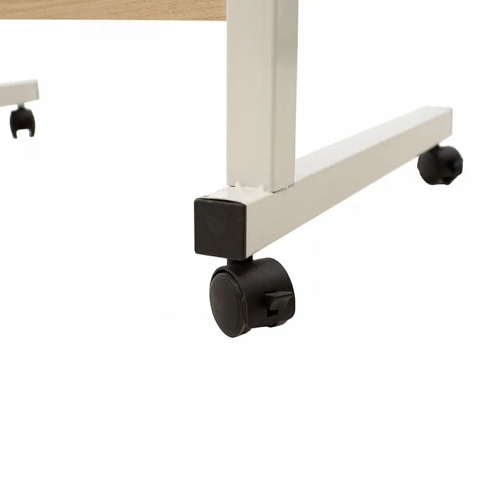 Γραφείο Piper pakoworld με αυξομείωση ύψους-MDF φυσικό-λευκό 60x40x69-90εκ