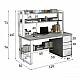 Γραφείο Soco pakoworld με ραφιέρα-MDF γκρι-λευκό 120x50x147εκ