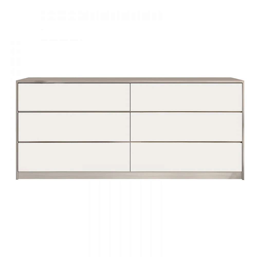 Συρταριέρα Kuanger pakoworld σε λευκή-φυσική απόχρωση 120x40x70εκ