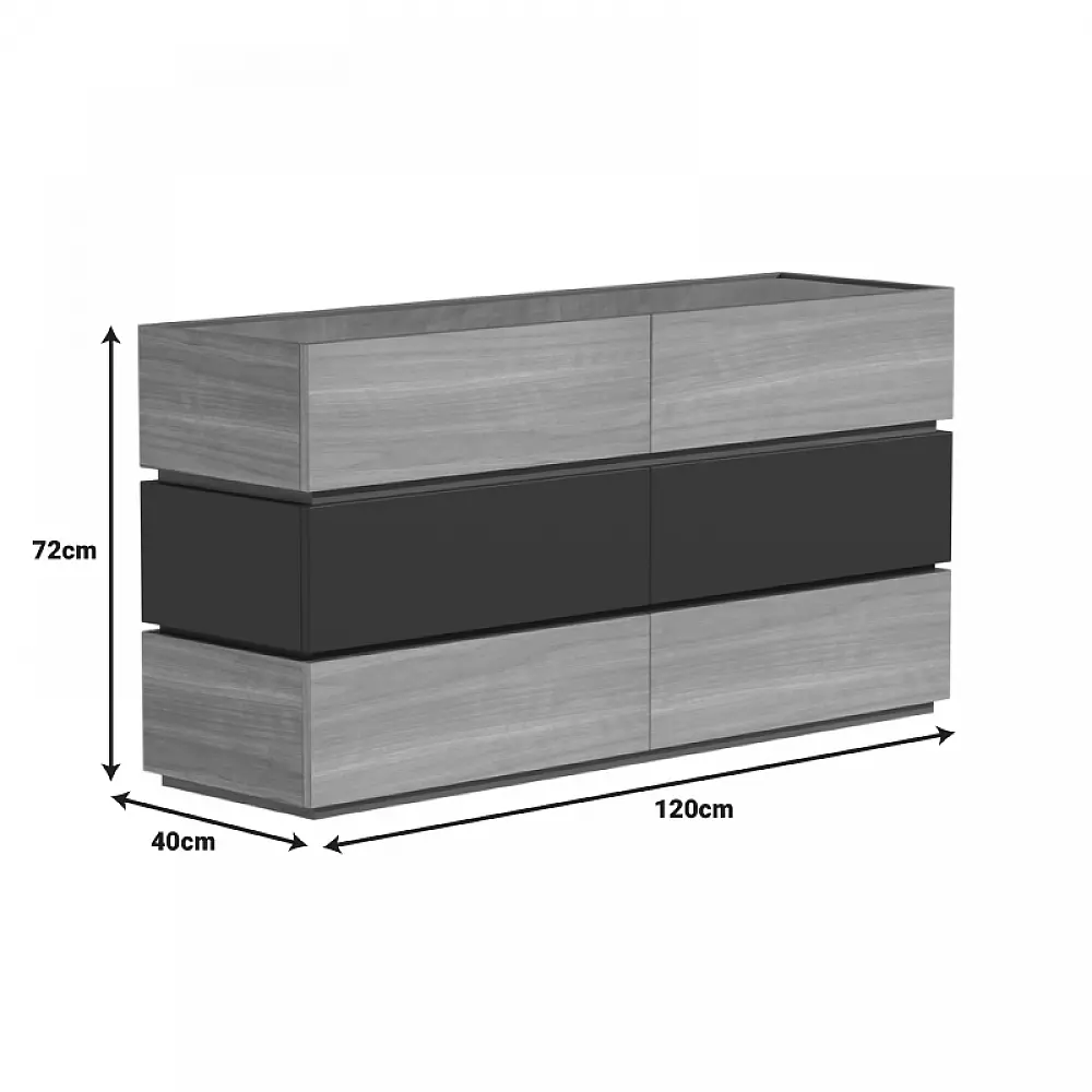 Συρταριέρα Sonlen pakoworld mdf σε ανθρακί-sonoma απόχρωση 120x40x72εκ Συρταριέρα Sonlen pakoworld mdf σε ανθρακί-sonoma απόχρωση 120x40x72εκ