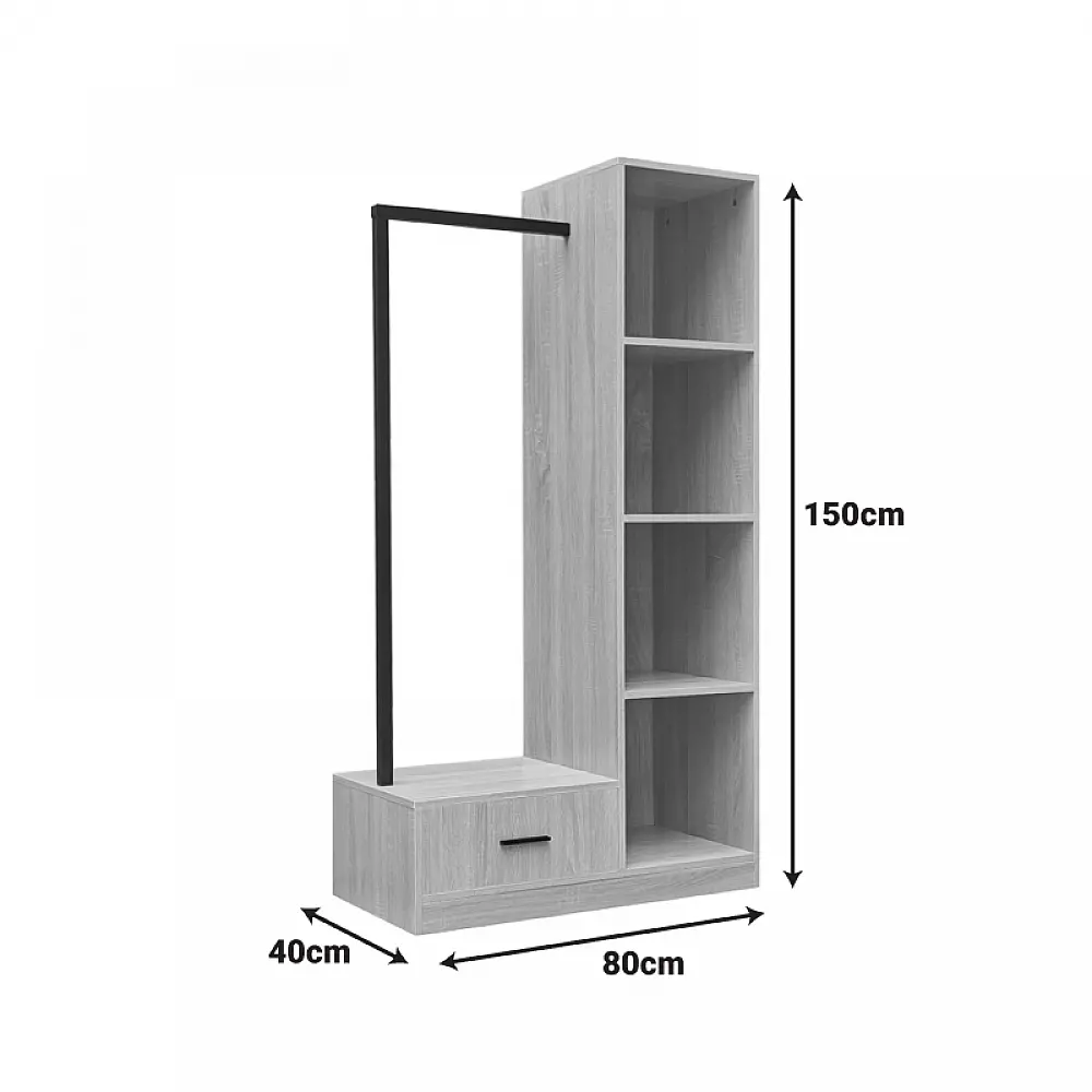 Έπιπλο εισόδου Erdeco pakoworld mdf σε φυσική απόχρωση 80x40x150εκ Έπιπλο εισόδου Erdeco pakoworld mdf σε φυσική απόχρωση 80x40x150εκ