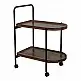 Βοηθητικό τραπέζι Whelea pakoworld τροχήλατο mdf-μέταλλο καρυδί-μαύρο 40x60x69εκ