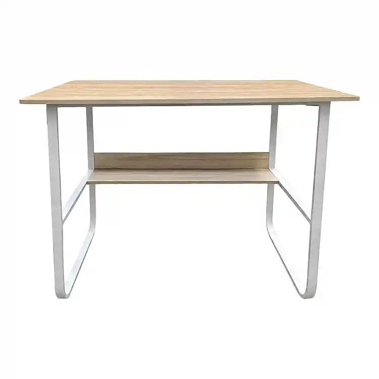 Γραφείο εργασίας Kela pakoworld mdf σε oak απόχρωση με λευκό μέταλλο 100x60x73εκ