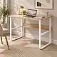 Γραφείο εργασίας Kela pakoworld mdf σε oak απόχρωση με λευκό μέταλλο 100x60x73εκ
