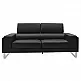 Καναπές Shea pakoworld 3θέσιος pu μαύρο-inox 198x80x87εκ Καναπές Shea pakoworld 3θέσιος pu μαύρο-inox 198x80x87εκ