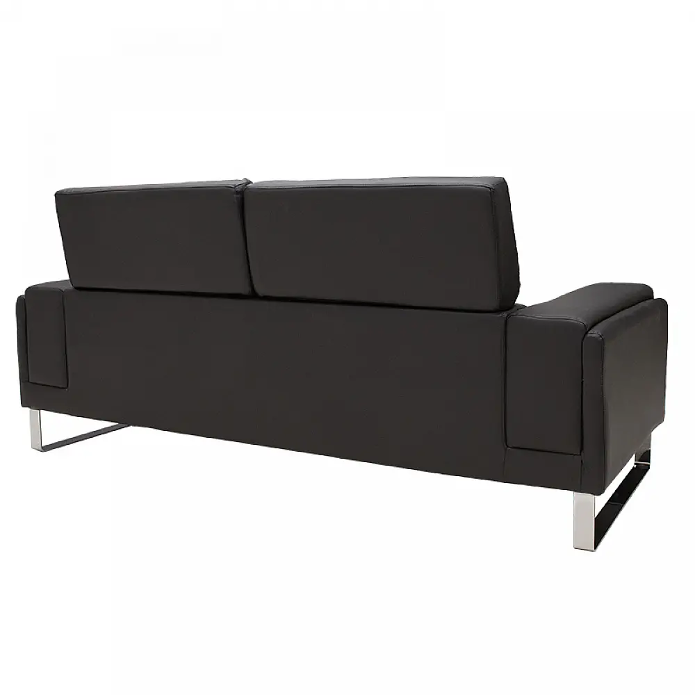 Καναπές Shea pakoworld 3θέσιος pu μαύρο-inox 198x80x87εκ Καναπές Shea pakoworld 3θέσιος pu μαύρο-inox 198x80x87εκ