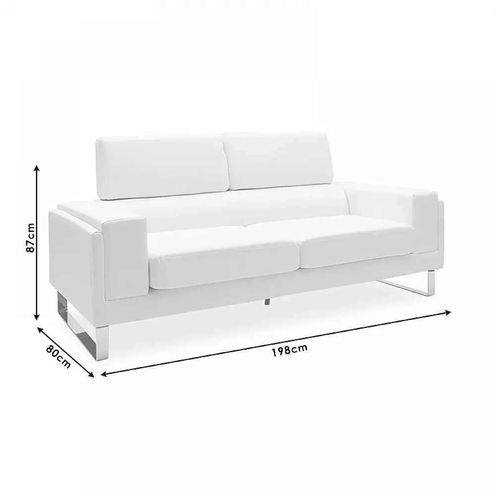 Καναπές Shea pakoworld 3θέσιος pu μαύρο-inox 198x80x87εκ Καναπές Shea pakoworld 3θέσιος pu μαύρο-inox 198x80x87εκ