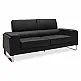 Καναπές Shea pakoworld 3θέσιος pu μαύρο-inox 198x80x87εκ Καναπές Shea pakoworld 3θέσιος pu μαύρο-inox 198x80x87εκ