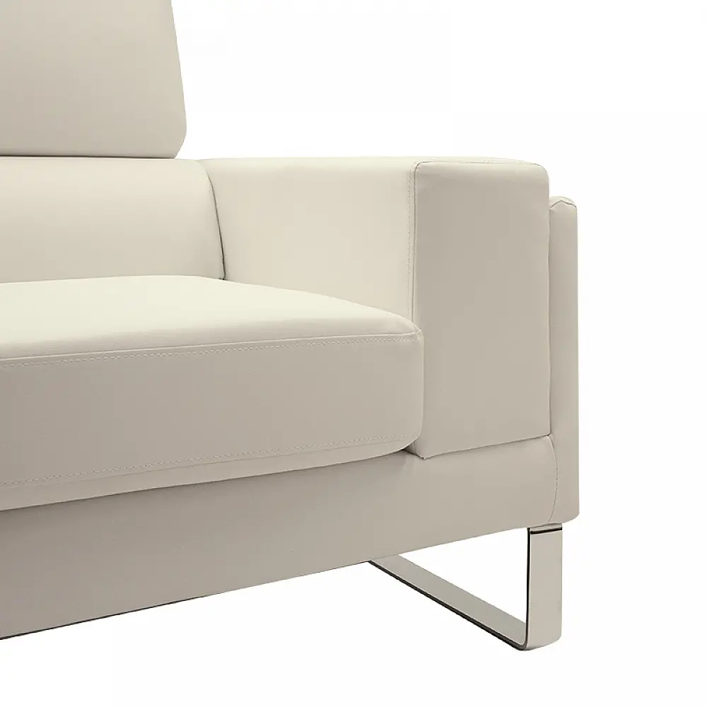 Καναπές Shea pakoworld 2θέσιος PU ivory-inox 158x80x87εκ Καναπές Shea pakoworld 2θέσιος PU ivory-inox 158x80x87εκ