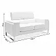 Καναπές Shea pakoworld 2θέσιος PU ivory-inox 158x80x87εκ Καναπές Shea pakoworld 2θέσιος PU ivory-inox 158x80x87εκ