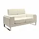 Καναπές Shea pakoworld 2θέσιος PU ivory-inox 158x80x87εκ Καναπές Shea pakoworld 2θέσιος PU ivory-inox 158x80x87εκ