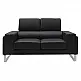 Καναπές Shea pakoworld 2θέσιος pu μαύρο-inox 158x80x87εκ Καναπές Shea pakoworld 2θέσιος pu μαύρο-inox 158x80x87εκ