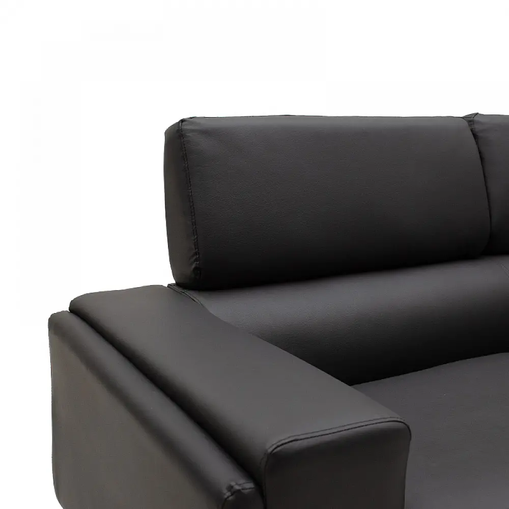 Καναπές Shea pakoworld 2θέσιος pu μαύρο-inox 158x80x87εκ Καναπές Shea pakoworld 2θέσιος pu μαύρο-inox 158x80x87εκ